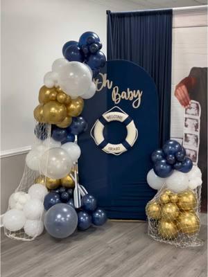 The ⭐️ of the show! We love a good focal point for great pictures to be taken. ⚓️🐚🌊🩵💙 #AhoyItsABoy #WelcomeAboard #BabyBoy #NauticalTheme #BeachTheme #Babyshowers 