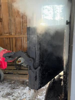 Will it go boom 💥? Loading the wood boiler on a 17 degree morning #fyp #woodboiler #centralboiler #fire #snow #firewood #outdoorwoodboiler 