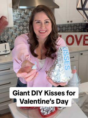 💋 Save these DIY Valentine’s Day Giant Kisses! These are SO easy to make and such a fun surprise! 💕 I printed out a custom label to attach to the top of a funnel, filled it with candy and little surprises, then sealed it with plastic wrap. The final touch? Wrap the whole thing in tin foil for the cutest V-Day gift ever! Perfect for kids, teachers, or anyone who deserves a little extra love. ❤️ Did you know that you can easily shop our videos on LTK? Just search for YWM_Family, and make sure to follow us there too for exclusive in-app content. ❤️  #ValentinesDayDIY #CraftIdeas #GiantKisses #ValentinesDay2024 #VDay #ValentinesDayInspo #ValentinesGifts #Valentines #ValentineCrafts