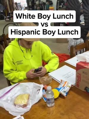 Hispanic Boy Lunch vs White Boy Lunch (Part 2) #lunchtime #lunchtimetiktok #construction #constructionlife #lunchideas #constructionworker #hispanicworkers #americanworkers 