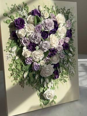 A wedding bouquet recreation for Brenda 🤍💜 #texturedart #sillyartstuff #artcommission #3Dart #flowerart #valentinesdaygiftideas 