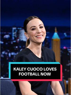 @KaleyCuoco loves football now! 🏈 #FallonTonight #TonightShow #KaleyCuoco #NFL #JimmyFallon #FantasyFootball 