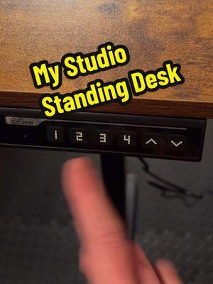 A standing desk has helped my comfort during the workday because I have the option to either sit or stand.  #homeoffice #standingdesk #lowerbackpain #sitstanddesk #workfromhome #officedesk 