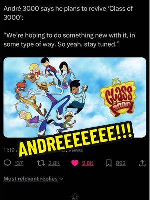 WHAT’RE YOU WAITING FOR?! #cartoons #revival #reboot #andre3000 #twitter #cartoonnetwork #classof3000 #memoryunlocked #kendricklamar #disstrack #animatedseries #cartoonshow #throwback #childhood #nostalgia #2000sera #2000scartoons #00snostalgia #fyp #foryou  