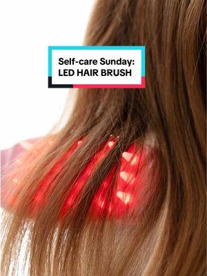 Self-care Sunday is all about the LED Hair Brush! This brush features two light therapy modes in red and blue + combines sonic vibration to help improve the appearance of hair density for thicker, fuller looking locks. Will you be adding this brush to your haircare routine?🧖🏻‍♀️✔️🪮 #fyp #haircarehacks  #skingym #haircare #haircareproducts #ledhairbrush #ledlighttherapy #ledlighttherapy 