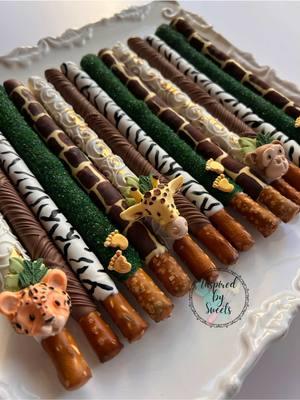 Safari theme baby shower!  #chocolatecoveredstrawberries #treatmaker #dippedtreats #chocolatecoveredpretzels #ricekrispietreats #safaritheme #babyshowerideas #babyshower #babyshowertheme #fyp #viral 