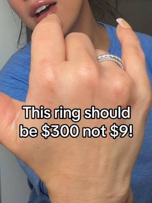 A Moissonite Sterling Silver ring like this should not be $9!! Wow! #moissonitering #tiktokjewlery #ring #sterlingsilverring #bestjewlery 