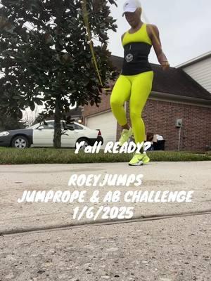 Hey hey HAPPY SUNDAY!  Tomorrow is the BIG DAY! - ROEYS JUMPROPE & AB CHALLENGE!  Trust me when I say….  Plan your time. Plan your workout. Plan your outfit.  Get a rope!  Get whatever fitness equipment you need for abs  Get a water bottle  Download a JumpRope counter - I use YAOYAO(they don’t pay me so feel free to use wherever you want. There are a lot of them.  I’ll be posting videos and pics! I hope you do as well.  Hash tag me #roeyjumpsfitness #roeyjumps so I can find you.  Good luck and have fun 🤩 #roeyjumps #jumpropechallenge #fitgrandma #jumpropetricks #fullbody #jumpropetherapy #jumpropefun #jumpropejourney #challenge 