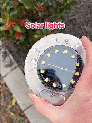 #ad I love adding solar lights around my patio, flowerbed, and pathways. These lay low against the ground for a very modern look. #solarlights #solarlightsoutdoor #pathwaylights #TikTokShopJumpstart #ttstastemakers #SpotlightFinds  #TreasureFinds #TTSDelight #TTSLevelUp #NewYearNewAura  #MadeMyYear #biling 