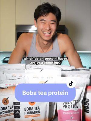 Should I host a giveaway? 👀 comment which flavor you’d like to try most #bobateaprotein @Boba Tea Protein 