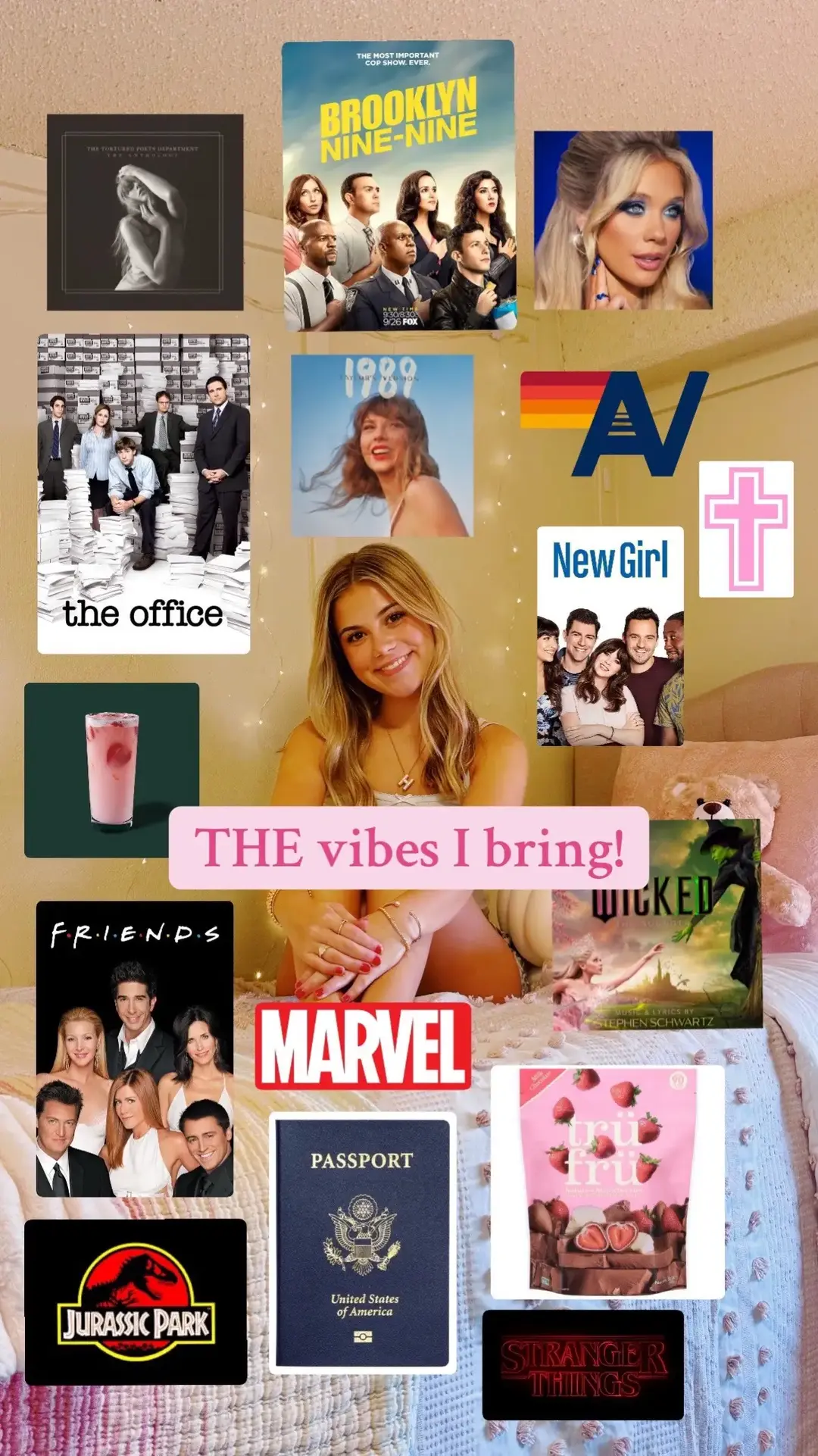 #taylorswift #theoffice #friends #pinkdrink #wicked #aviatornation #trufru #christian #meganmoroney #strangerthings #marvel #travel #newgirl #brooklyn99 #ttpd #1989 