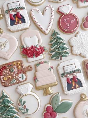 This winter wedding order from last year still has my heart!  #weddingcookies #christmaswedding #bridalshowercookies #dallascookies