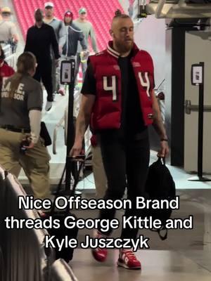 George Kittle and Kyle Juszczyk repping each other in their @offseasonbrand threads. Cc: @Kristin Juszczyk  #nfl #nflgameday #49ersgame #womeninsports #womeninfootball #fitcheck #gamedayfit #gamedayoutfit #outfitinspo #fangirlnation 