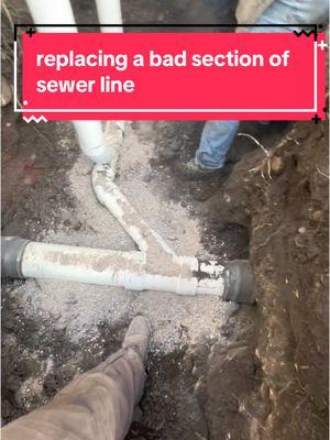 A clogged sewer line that led to replacing a bad section of sewer line #HandsomeOrHandy #Plumbing #SewerBackup #SewerRepair 