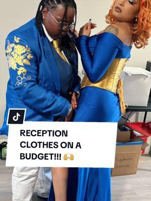 REVIEW OUR RECEPTION CLOTHES WITH US!!! #sayyestothedress #ilookgood #fashion #fashiontiktok #dresses #budgeting #shoponabudget #receptiondress #fypシ゚viral #getreadywithme #tiktokpartner #tiktokreviews #royalblue #TikTokShop 