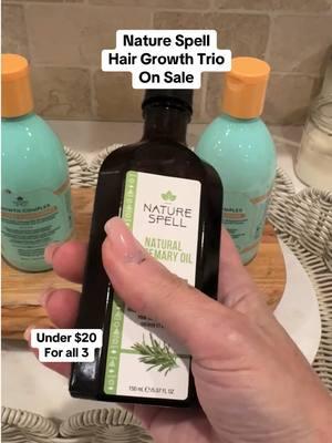 Hair Growth Trio by @Nature Spell Inc  massage Rosemary Oil into your scalp and let sit 20-30 minutes, then shampoo and condition with Growth Complex. #yearendsale #holidayhaul #tiktokshopholidayhaul #tiktokshopcreatorpicks #tiktokshopyearendsale #spotlightfinds #tiktokshoplastchance #beauty #hairgrowthjourney #naturespell #spellthetea #healthyhair #ayurvedichaircare 