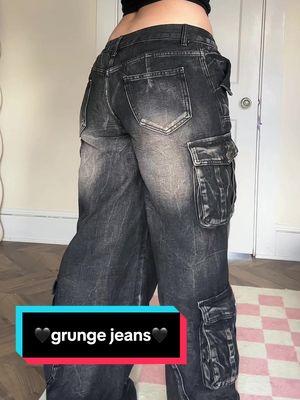 Love these loose straight leg grunge black jeans. #grungegirl #tiktokshopfinds #ttslevelup 