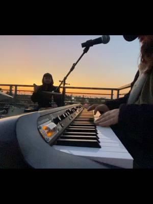 We’re trying to think of a name if anyone has any ideas? #rooftop #music #jam #trio #friends #goodtimes #newgroup #sunset  @Ian Foreman on 🥁 @Tinoco’s Guitar Repair on 🎸