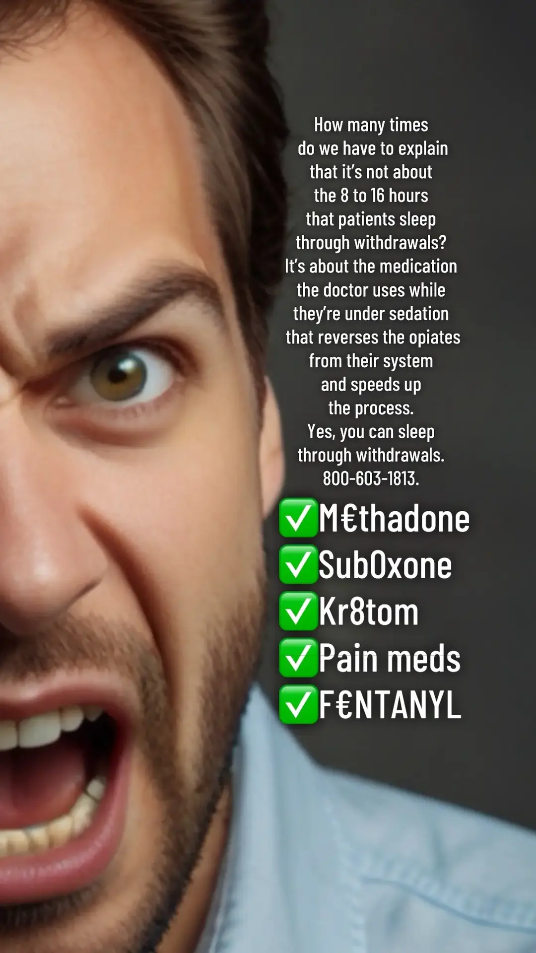 How many times  do we have to explain  that it’s not about  the 8 to 16 hours  that patients sleep  through withdrawals?  It’s about the medication  the doctor uses while  they’re under sedation  that reverses the opiates from their system  and speeds up  the process.  Yes, you can sleep  through withdrawals.  800-603-1813. #creatorsearchinsights #withdrawals #2025 #dadsoftiktok #MomsofTikTok #addiction #Detox #fyp #rapiddetox #rehab #matsaveslives #methadonemaintenance #suboxoneisrecovery #kr8tom 