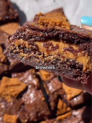 🍪✨ Your next dessert obsession is here: Small Batch Cookie Butter Brownies! ✨🍫 Here’s why you need to make them: ➡️ Ooey-gooey cookie butter layer right in the center. ➡️ Fudgy chocolate brownie goodness. ➡️ Topped with crunchy Speculoos cookie pieces for extra wow. Follow the recipe below to bring these irresistible brownies to life: 📝 Ingredients: 	•	⅓ cup cookie butter (rounded) 	•	4 tbsp butter 	•	1 tbsp oil (vegetable or canola) 	•	⅓ cup granulated sugar 	•	¼ cup brown sugar 	•	1 egg 	•	1 tsp vanilla extract 	•	¼ tsp salt 	•	¼ cup all-purpose flour 	•	⅓ cup cocoa powder 	•	¼ cup chocolate chunks 📖 Instructions: 1️⃣ Preheat oven to 325°F. Line a 9x5 or 8x5 loaf pan with parchment paper. 2️⃣ Melt the cookie butter slightly and pour it into the lined pan. Freeze until fully chilled (15-30 mins). 3️⃣ Melt butter and oil together in a large bowl. Whisk in both sugars until smooth. 4️⃣ Add egg and vanilla, whisk again. Fold in flour, cocoa powder, and salt until just combined. Fold in chocolate chunks. 5️⃣ Pour ½ of the batter into the pan, spread evenly. Place the frozen cookie butter layer on top, then cover with the remaining batter. 6️⃣ Bake for 28 minutes or until a toothpick comes out with a few moist crumbs. 7️⃣ Cool completely before slicing. Enjoy the fudgiest brownies EVER! 💡 Save this post so you don’t lose the recipe, and follow for more dessert inspo! 🧡 #CookieButterBrownies #FudgyBrownies #TikTokRecipes #BakingMadeEasy #DessertLovers 