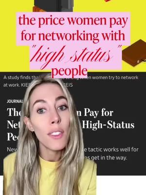 📉The price women pay for networking with “high status” individuals at work. This post is from earlier on in 2024, but it’s a good reminder of the stereotypes that women still face in the workplace (even in 2025 and beyond). 🤯📝 #networkingtips #careeradvice #businessnews #business 