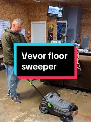 Replying to @i.didnt.kill.my.ex.wife Vevor push behind floor sweeper. Makes clean quick and simple. #shoptool #sweeper #cleanup #vevor #DIY #tool @Vevor_US #TikTokShop 