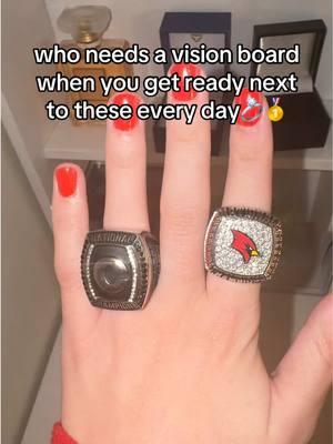 Looking at my rings is the best part of my day🏆 #dancer #danceteam #nationals #champ #college #collegenationals #dance #dancing #student #studentathlete #2025 #visionboard #getready #routine #products #national #dtu #ring #champring