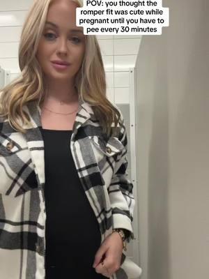 Instant regret. And feeling naked in a public restroom stall is not it while peeing 🤣 #pregnantproblems #pregnancytiktok #outfitinspo #pregnancyoutfit 