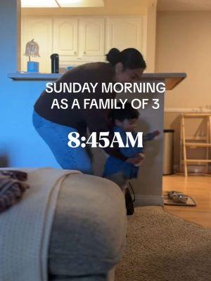 happy Sunday 🫠🤎✨ did I put my alarm clock in last night? No. No I didn’t 😅 #sundaymorning #sundaymorningroutine #cometochurchwithme #mommorningroutine #parenting #realisticmomlife #realisticmorningroutine  Realistic Sunday morning routine as a mom & family of 3