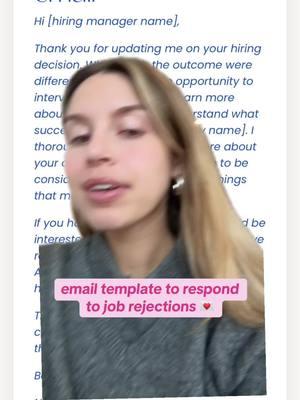 How to respond to job rejection plus email template 💌✨ #jobrejection #jobsearchtips #jobseekertips 