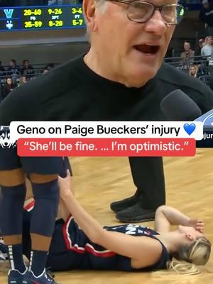 UConn coach Geno Auriemma provides an update on Paige Bueckers after she was hurt during a collision on the court. #uconn #paigebueckers #uconnwomensbasketball #basketball 