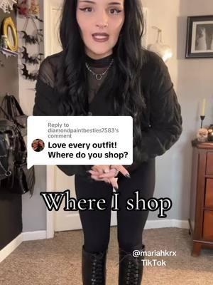 Replying to @diamondpaintbesties7583 hope this helps lol but I literally shop everywhere 🖤 trying hard to start doing more of these talking videos!  #outfits #outfitinspo #goth #thrifting #gothgirl #moderngoth #gothfashion #softgoth #gothtok #alttiktok #gothstyle  #alternativefashion #altstyle #darkfashion #outfits #darkfashion  #fyp #foryou #fyfy #fypp