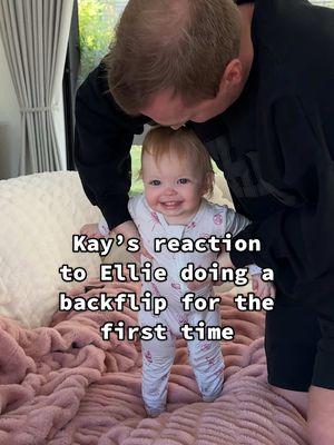 Not the triple backflip at the end! 😂😅 backstory ::: Kay came downstairs to find Ellie and me playing a new game! I had learned that Ellie likes to do little flips onto our super comfortable couch! 😂 I mean who wouldn’t. So I was flipping Ellie and she was giggling super hard and Kay was interested on what had Ellie smiling and laughing so hard, so I showed her the game! For some reason Ellie loves this so much and loves landing in the soft blanket in our couch! 😂 We did it over and over, letting Ellie take breaks to crawl around in between, and she had so much fun. I had to go, so I gave her one more big flip, and you could see how it just made her day! 😂 I have never seen Ellie so happy and smiley in my life! #kayandtayofficial #couples #relationships #pregnant #postpartum