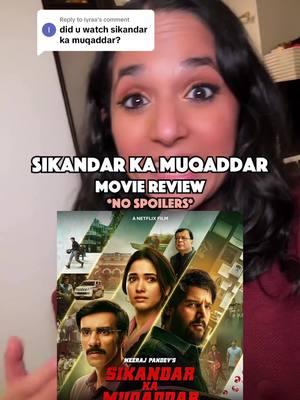 Replying to @iyraa ✨ Sikandar Ka Muqaddar ✨ #BollygirlMovieReview 🌟 I finally watched "Sikandar Ka Muqaddar" and was disappointed. Watch my video and let me know if you agree with my thoughts on the movie 🍿🎬 Overall I would give this movie 1.5/5 Bollystars 🌟✨ 🌟 #Bollygirl #ShikshaMahtani #IAmBollygirl @IAmBollygirl ✩✩✩ #EntertainmentNews #BollywoodNews #Bollywood #BollywoodMovie #BollywoodMovies #BollywoodActor #PopCulture #NewBollywoodMovie #MovieReview #BollywoodFans #BollywoodLovers #MovieLover #FilmReview #ForeignFilm #IndianMovie #IndianFilm #SikandarKaMuqaddar #NetflixMovie #CrimeThriller #HeistMovie #SouthAsian #Indian #Desi #DesiGirl #Brown #ForYou #ForYouPage #FYP #DesiTikTok #DesiTok #BrownTikTok #BrownTok #IndianTikTok #BollyTok #MovieTok #MovieTikTok #FilmTok #Film #TV #FilmTv #TVFilm 