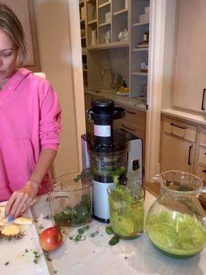 Juice with me! It’s been a few years and just got this new juicer in the mail. I am so ready for a reset and pressed juice really helps me and makes me feel better. The girls loved helping too. Do you like green juice? I realized after I videoed that I left out the stalks of celery I bought for my green juice so doing another round mid week 😂 #pressedjuice #reset #healthy #january #januaryreset #guthealth #momof3 #posttrip #nashville 