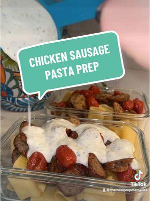 CREAMY JALAPEÑO CHICKEN SAUSAGE PASTA Hey y’all! This is what I prepped for my lunches as a busy pharmacist!  Creamy Jalapeño Sauce 👇🏼 INGREDIENTS: * 1 c low fat sour cream or 1 c low fat Greek yogurt (extra protein) * 3/4 c milk * 1 c avocado mayo * 1/4 c cilantro * juice of 2 limes * juice of 1 lemon * 1 jalapeño, seeded * 1 c pickled jalapeños * 2 tbsp pickled jalapeno juice * 1 ranch seasoning packet Add all ingredients to blender and blend until smooth. Keeps in fridge for up to 5 days. Yields around 32 oz. CHICKEN PASTA * 2.5 c pasta of choice * 4 chicken sausage links (I used Publix Roasted Red Pepper & Queso Fresco flavor) * 1.5 c cherry tomatoes * 4 oz Creamy Jalapeño Sauce * 1 tsp dried cilantro Preheat oven to 425 F. Slice chicken sausage and add to an oven safe sheet pan. Add tomatoes on top of sausage. Cook in oven for around 12 minutes. Evenly divide pasta into two meal prep containers. Top with equal amounts of chicken sausage and tomatoes. Pour half of sauce on one prep then the other. Sprinkle cilantro on top. Enjoy! Be sure to LIKE + SAVE + FOLLOW for more meal prep inspiration ✨✨   🍓🍓🍓🍓🍓🍓🍓🍓🍓🍓🍓🍓🍓🍓🍓🍓 #healthymealprep #foodandfitness #fitness #fitnessfood #mealprepmotivation #mealprep #healthylifestyle #healthyrecipes #pasta #creamyjalapeño #pharmacist