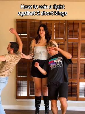 2 short kings is still weaker than me 😏 #strongwoman #tallgirls #tallgirl #tall #funny #fyp #foryou #height #shortking #fight #couplegoals #ragdoll #brunette #tattooedgirls #tallgirlproblems #heightdifference #darkhumor 