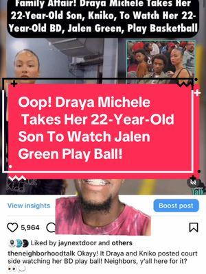 Oop! Draya Michele Takes Her 22 Year Old Son To Watch Jalen Green Play Ball! #CapCut #drayamichele #fyp #jalengreen #houstonrockets #fypシ゚viral #fyppppppppppppppppppppppp #basketballwives 