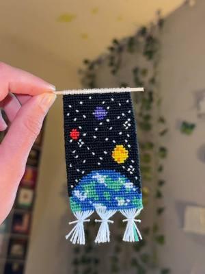 space wall hanging 🪐🌎 #fyp #tiedwithlovebyae #twlbae2025 #wallhanging #twlbaewallhangings #SmallBusiness #wallart #space #solarsystem 