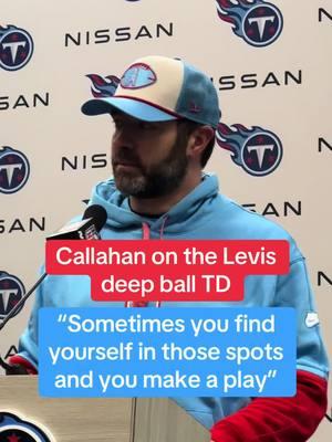 Callahan jokingly acknowledges the #Titans lucky Touchdown today. #tennesseetitans #willlevis #nfltiktok #nashville #atozsports #briancallahan 