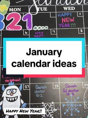 Watch as @Sarah Duran creates this incredible January chalkboard calendar.  🤩🤩 #loddiedoddie #chalkart #januarycalendar #chalkboardcalendar 