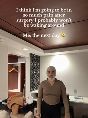 The way I have to laugh 🤣🤣  #aftersurgery #plasticsurgery #rhinoplasty #lipo 