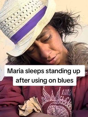 Maria sleeps standing up after on blues #lostinphoenix #talesfromthestreets #interviewhomeless #homelesspeople #homelessness #homelessness 