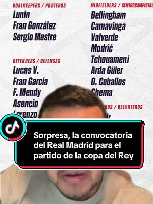 #greenscreen sorpresa, en la convocatoria del Real Madrid por la copa del Rey #futbol #realmadrid #copadelrey #negreira