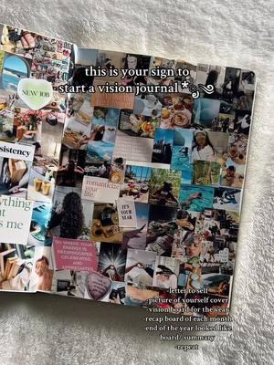 for those who never finish a notebook, reuse a vision journal for years! #visionboard #visionjournal #2025 #2025visionboard #girlythings #journaling #collage #junkjournal #journalwithme 