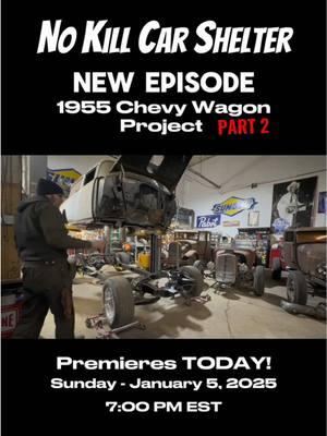 Today’s THE DAYYYY 👀 #nokillcarshelter  Part 2 Premieres at 7:00 PM EST on our YT Channel 🤗  We’ll post a 🔗link🔗 in our bio here on TT as soon as it’s available!  #classiccars #projectcar #chevy #classicchevy #wagon #welding #metalfabrication #carrestoration #mechanic #carculture #carcommunity #carcontent #1955chevy #newepisode #cartok #cars #fyp 