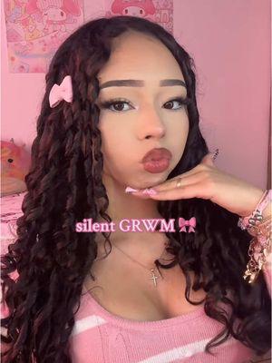 grwm 🌷!! #grwm #pink #curls #foryoupage #fyp #asmr #viral #silentgrwm #cute #aesthetic #bow #beauty #makeup #nails 