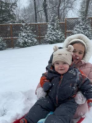 Hoping this is the most of the snow. We had about 7 minutes of fun outside ❄️❤️#snowstorm2025 #saraeleanor #jacksonmchugh #firstsnow 