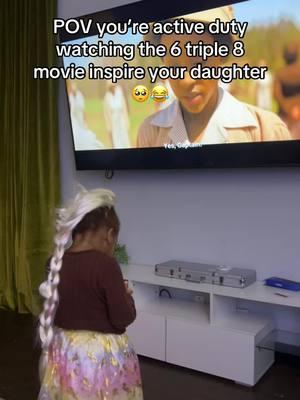 I don’t know what was funnier her trying to imitate this movie or the Elsa wig falling off her head,I put on a uniform everyday praying that my daughter never wants to!!!!!! #militarymom #girlmom #fypシ゚viral #fyp 