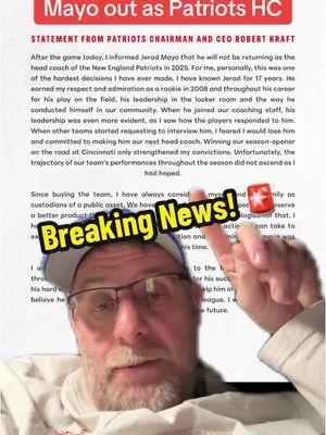 #jerodmayo out as the head coach of the #newenglandpatriots! #footballtiktok #nfl #sportscardstiktok #thebreakinggillboys #fyp #newenglandpatriots 